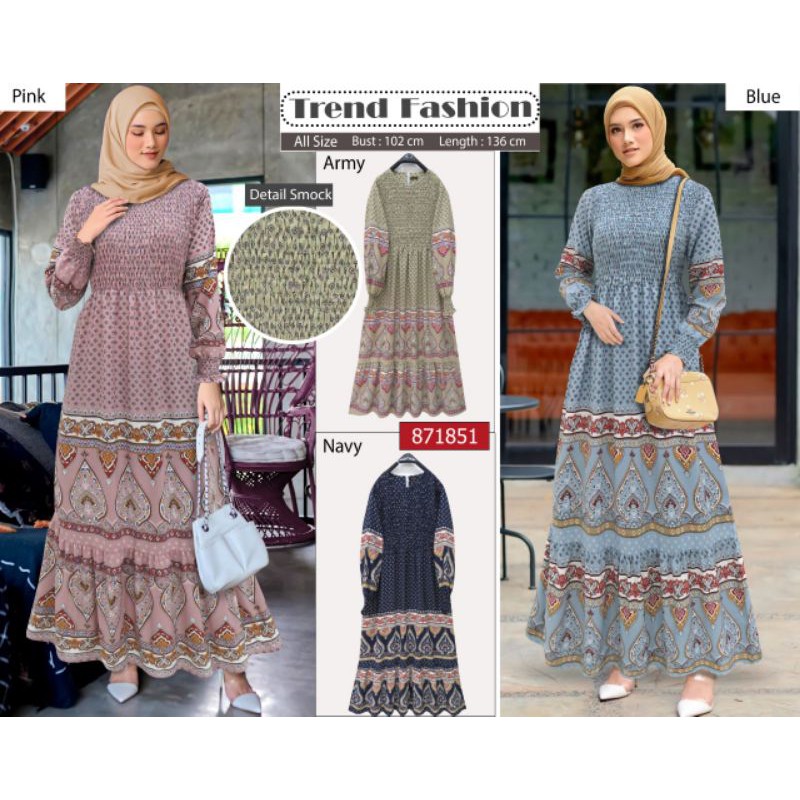 EXTU | Maxi Smock Bunga | Korean Look