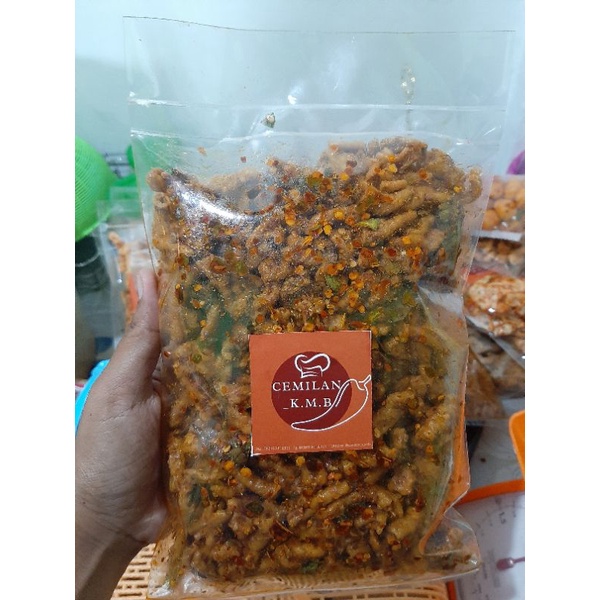 kripik usus pedas daun jeruk 500g