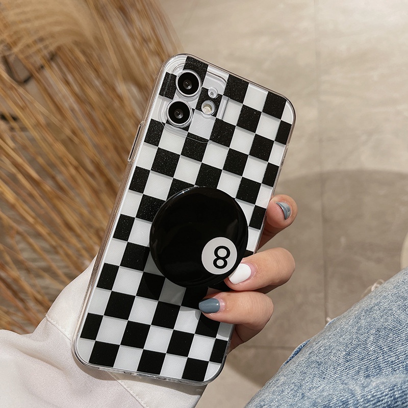 IPHONE Casing Soft Case Iphone7 8 PLUS XR XS 11 12 13 14 MINI PRO MAX Dengan Pop Socket