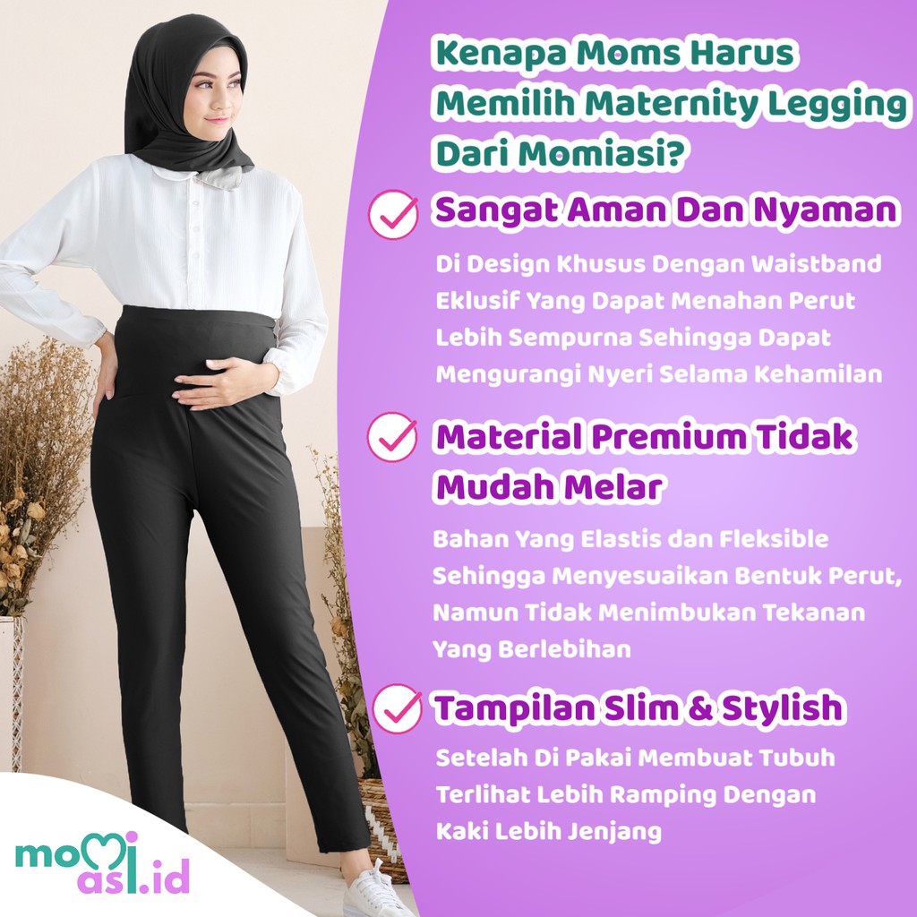 Momiasi - Celana Legging Ibu Hamil Leging Wanita Bumil Maternity Legging Jumbo Premium