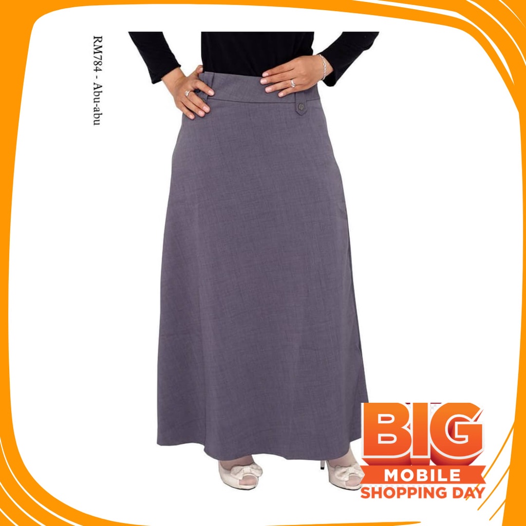 Plisket Jins Dnim MEkar biru merah hitam kuning hijau putih abu /  Fashion Cewek Muslim Syari Rok Wa