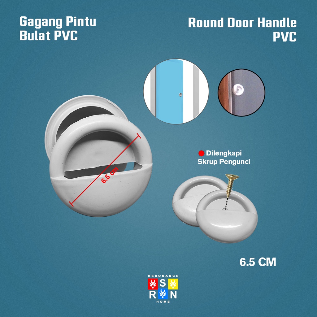 Gagang Bulat Tarikan Handle Pintu PVC Kamar Mandi Resonance Home