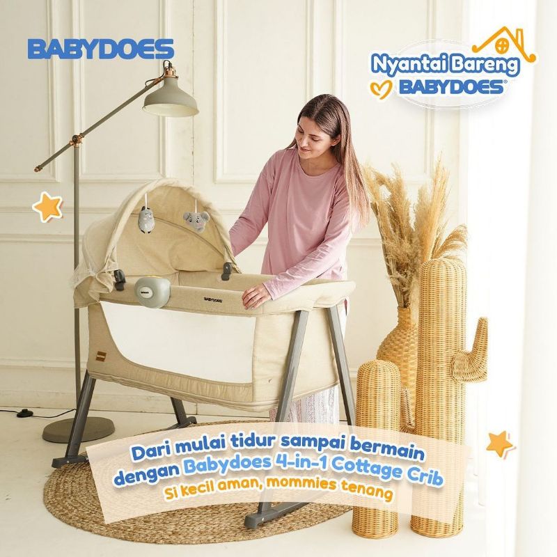 Makassar - Box Bayi Babydoes 4 IN 1 Cottage Crib Baby Box Ranjang Bayi ( Cribs, Playard, Side Bed, Rocking Bed )