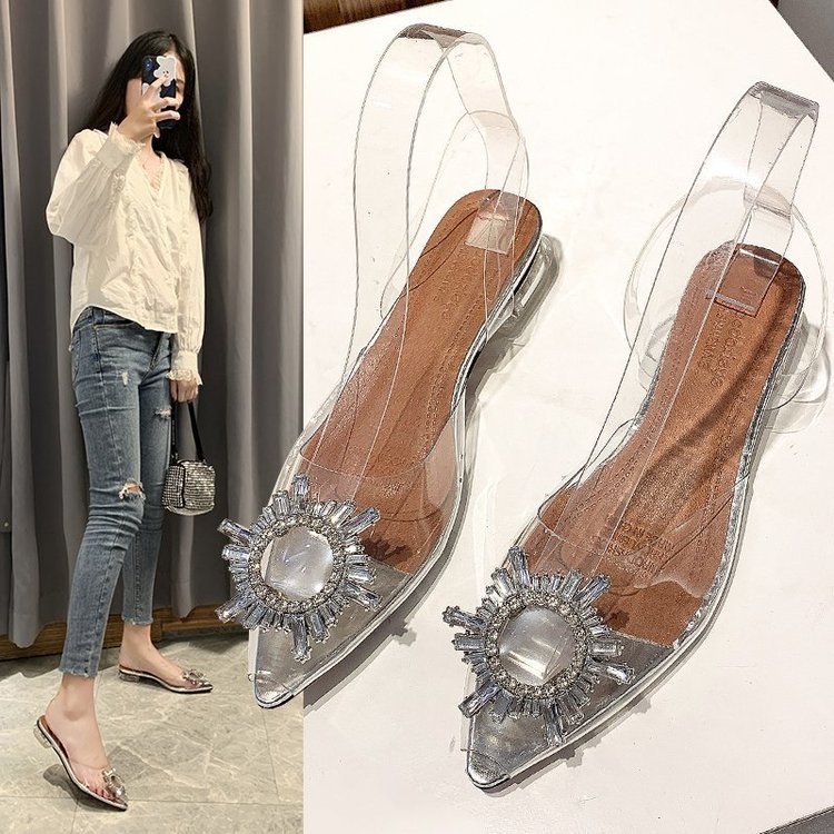 dny sendal transparant hak kaca wanita import sandal  model korea terbaru  0110