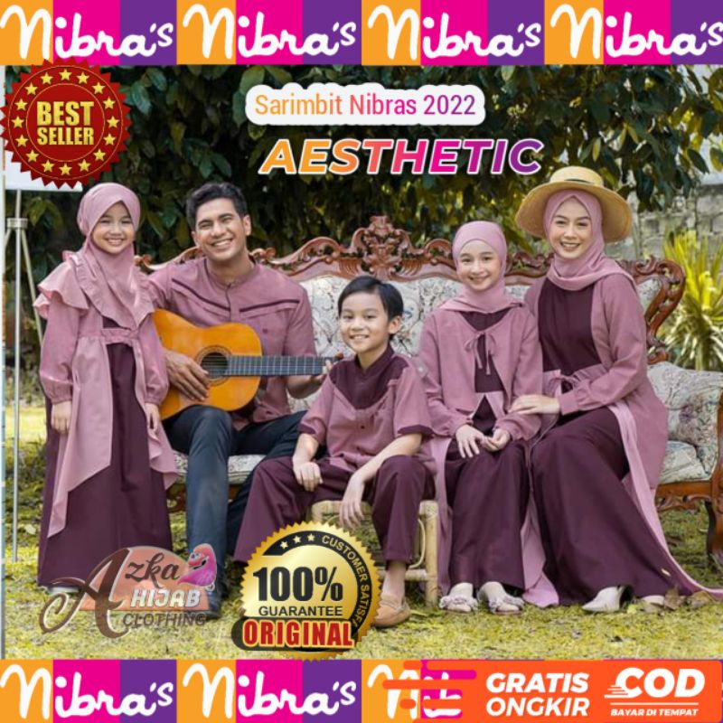 SARIMBIT NIBRAS TERBARU 2022 AESTHETIC MAROON / BAJU SARIMBIT KELUARGA MUSLIM TERBARU 2022 / BAJU CO