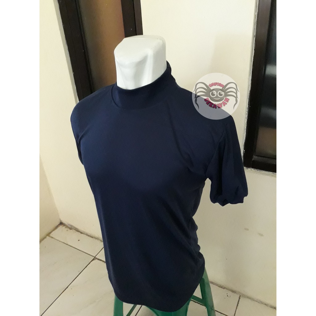 Kaos Krah Tinggi Security Satpam Biru Dongker