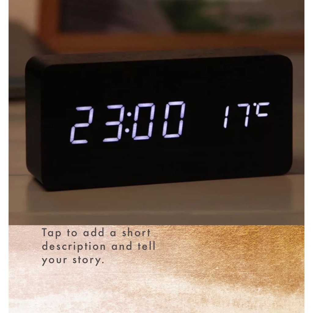 Jam Meja Kayu Digital Led Weker / Wood Digital Alarm Clock Dekorasi Rumah Souvenir Suhu