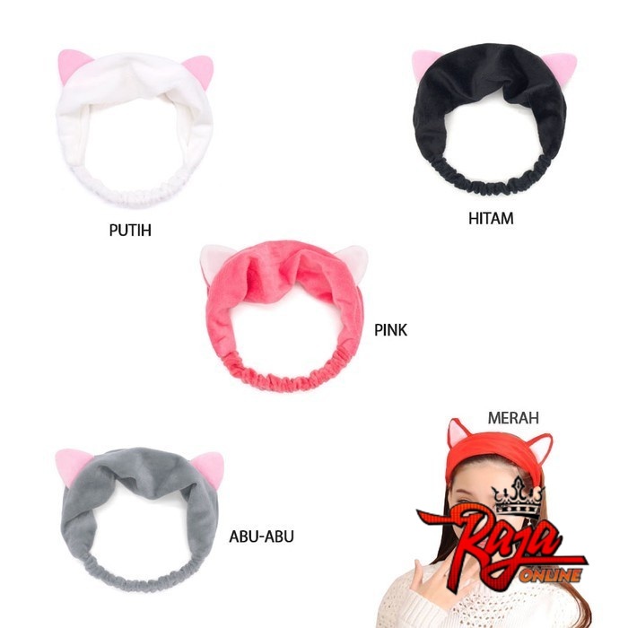 HQ33- bandana bando motif kuping hairband lucu headband rambut