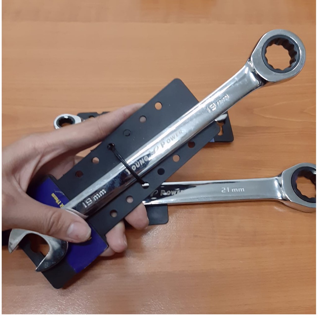 KUNCI RING PAS SINGLE RATCHET  19MM YOUNG POWER