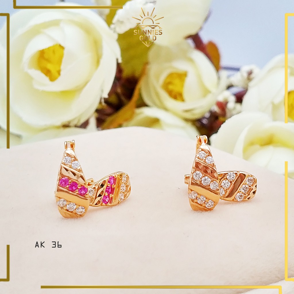 ANTING EMAS ASLI LUCU & UNIK WANITA DEWASA KASUAL ANTING CEWEK KADAR 300 & 375 SIMPLE AKLK 36