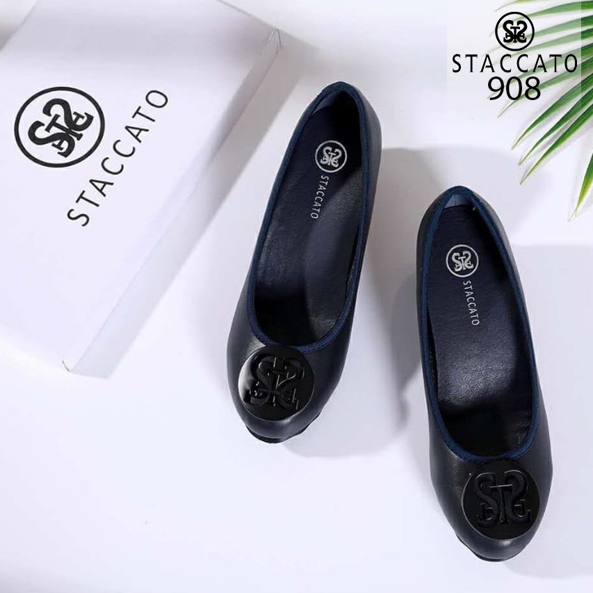 STACCATO Signature Wedges Authentic Material soft Leather(908) CE