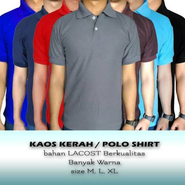 Kaos Kerah Polos Kaos Polo Kerah Lengan Pendek Pria Wanita - Kaos Polo Polos