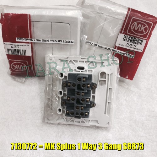 PERTUKANGAN PERLENGKAPAN LISTRIK MK SAKLAR BIJI BESAR 3 GANG S4783V - 7130772