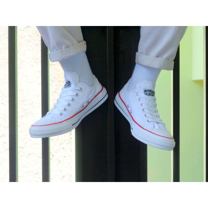 Converse Low White Allstar Pendek Putih Sneakers Tali