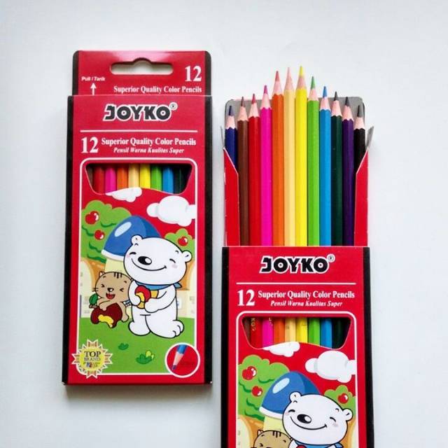 Pensil Warna Joyko 12 Warna Bisa Dihapus