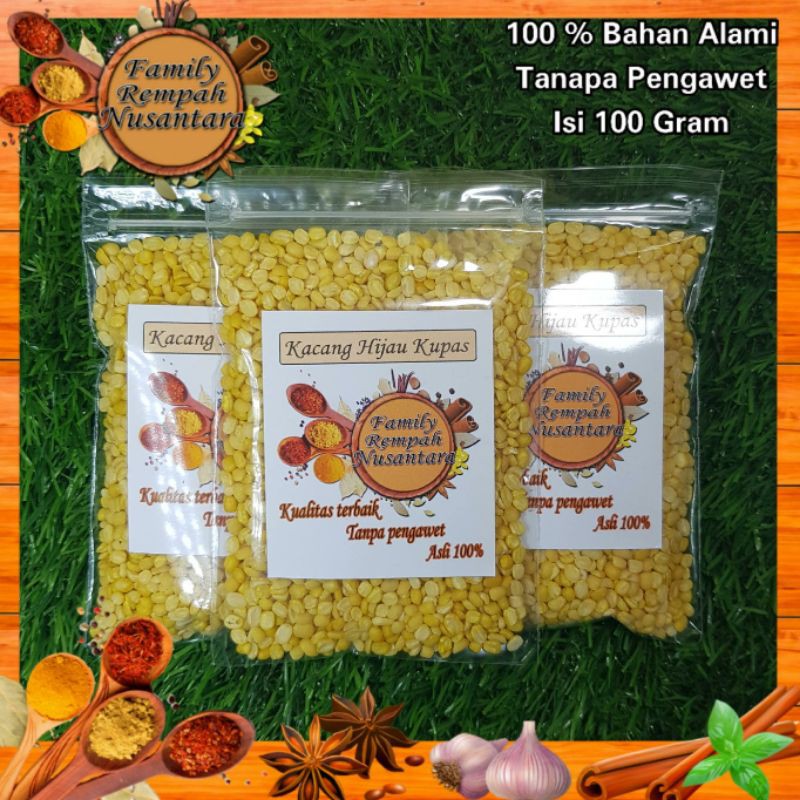 

Kacang hijau kupas asli isi 100 gram kualitas premium kacang