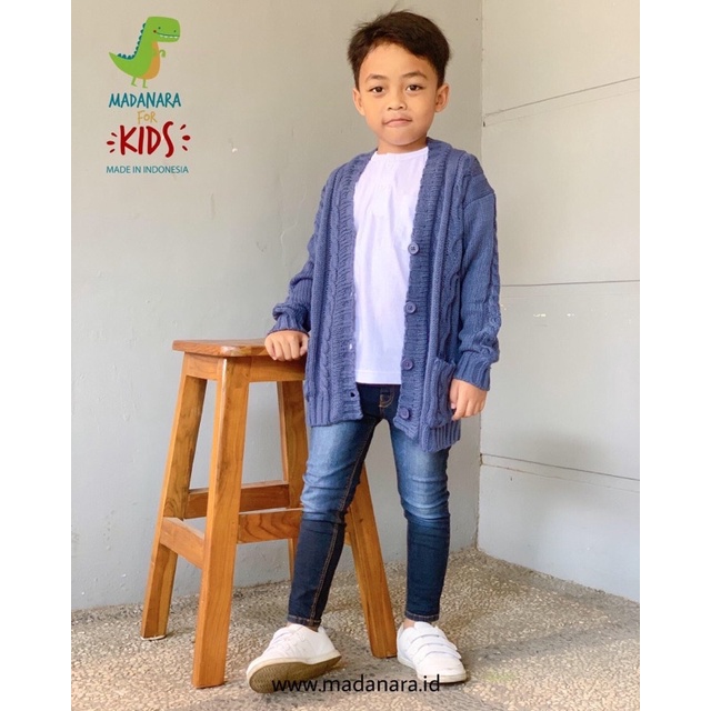 Sweater Anak Premium - Cable Cardi for Kids by Madanara