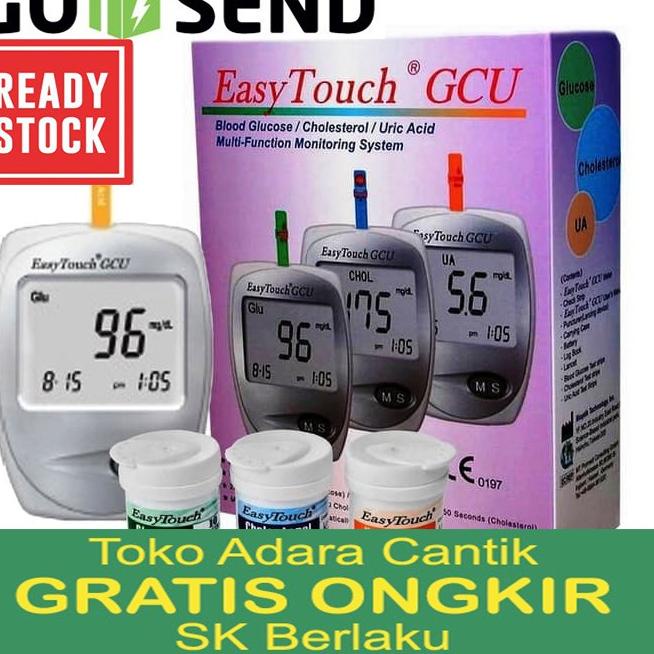 [Stock banyak] + Strip Cek Tes Gula Darah Kolesterol Asam Urat Jarum Lancet Easy Touch Alat Check Te
