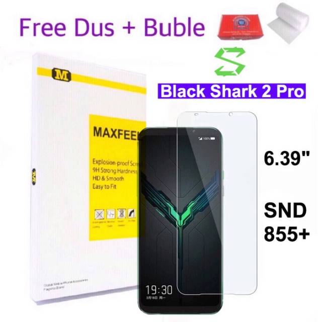 MAXFEEL TEMPERED GLASS BLACK SHARK 2 Pro Black Shark 2Pro Black Shark 2 Pro Clear Glass