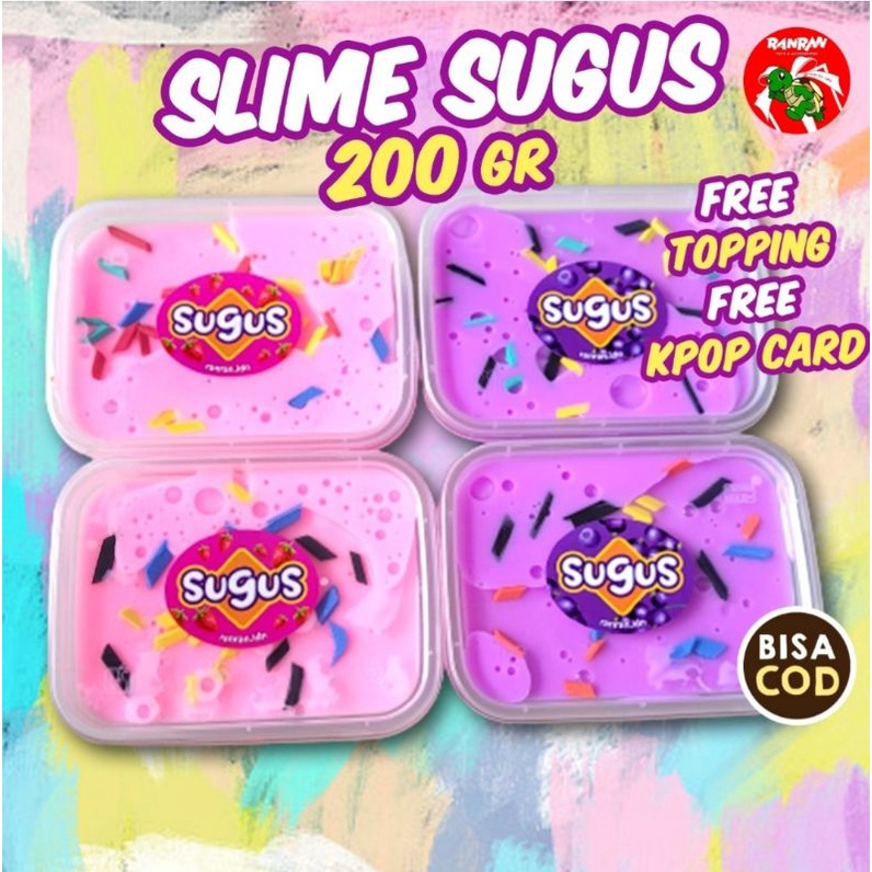 BEST PRODUCT, SLIME ZUGUS pink dan purple 200gr dr RANRAN.IDN