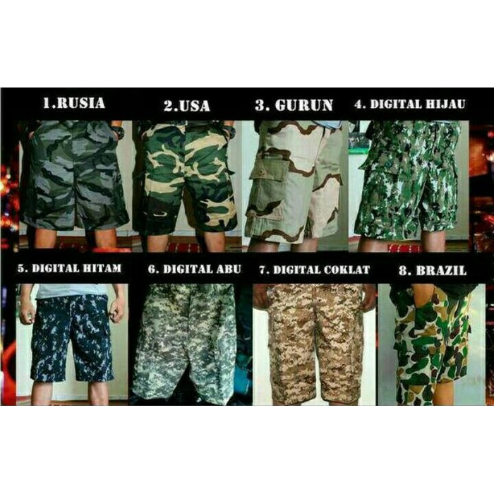 Celana Pendek Loreng/Celana Tactical/Celana Army