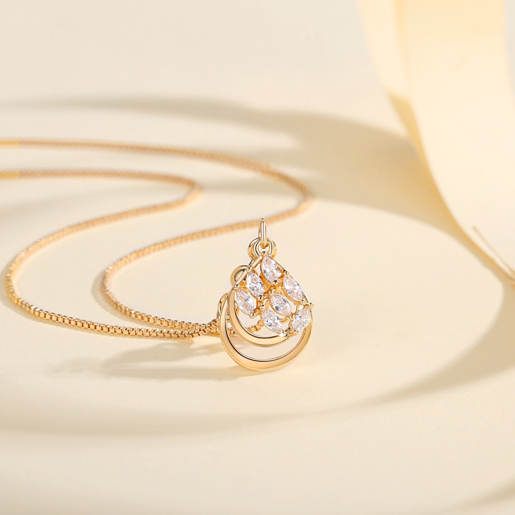 Y504【COD】Berlian KalungImitasi Elegan untuk Wanita kalung tetesan air stainless Anti-rust