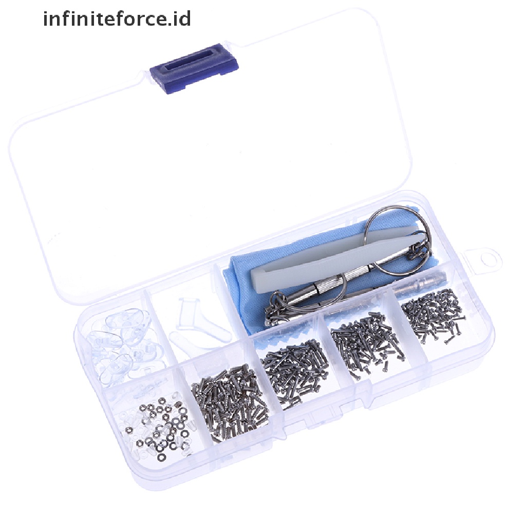 (infiniteforce.id) Set Sekrup + Mur + Bantalan Hidung + Kait Telinga Untuk Reparasi Kacamata