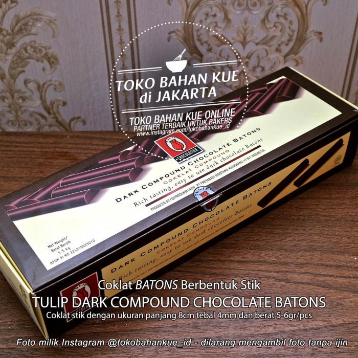 

Siap Kirim Stik Coklat Chocolate Batons Compound Sticks Tulip Baton Cocoa 1Kg