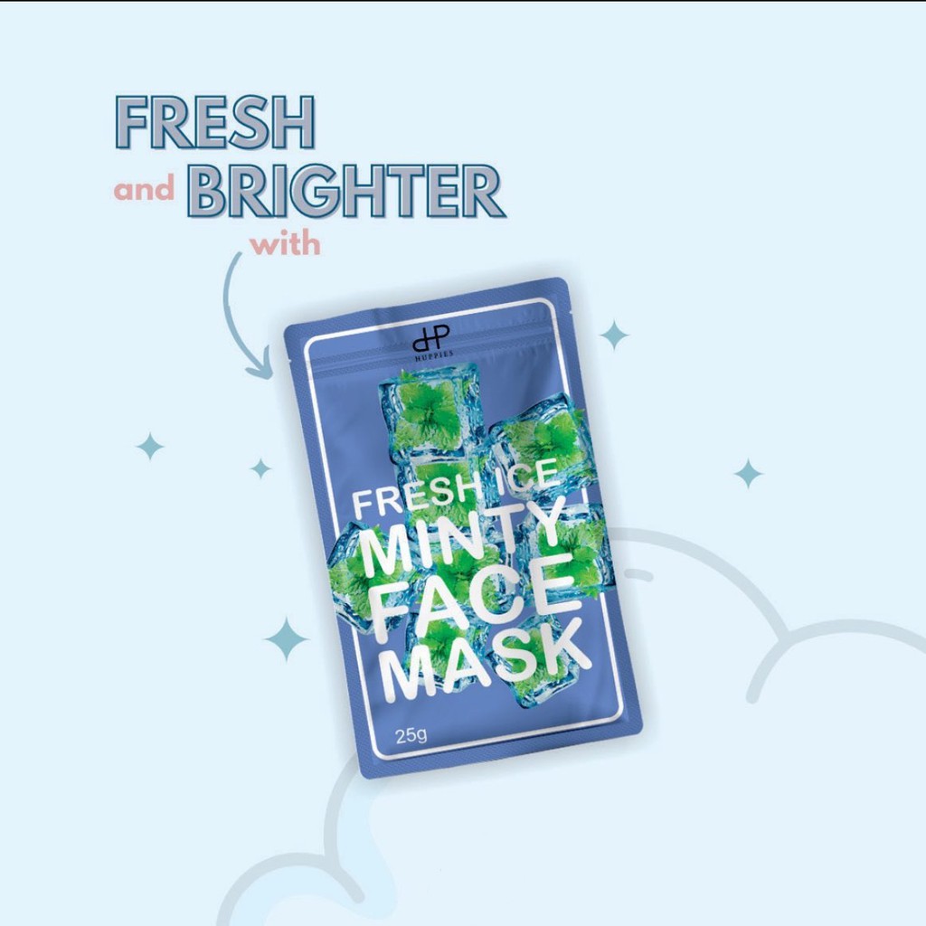 [HUPPIES.ID] FRESH ICE MINTY FACE MASK - BPOM / CLAY MASK / ZIP LOCK