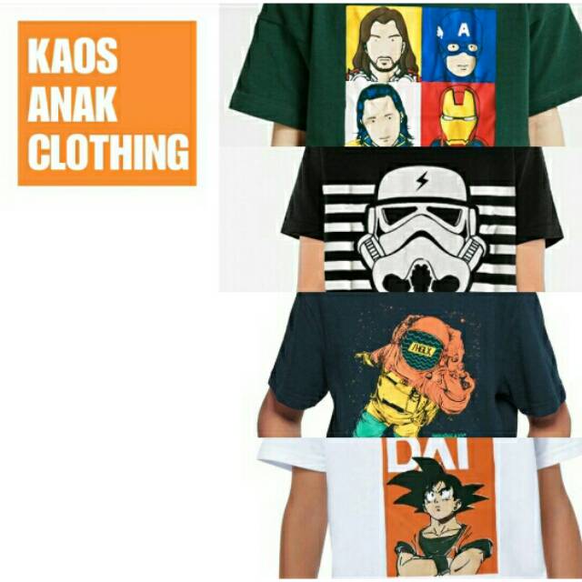 Kaos Anak Superhero Karakter 1-7 Tahun