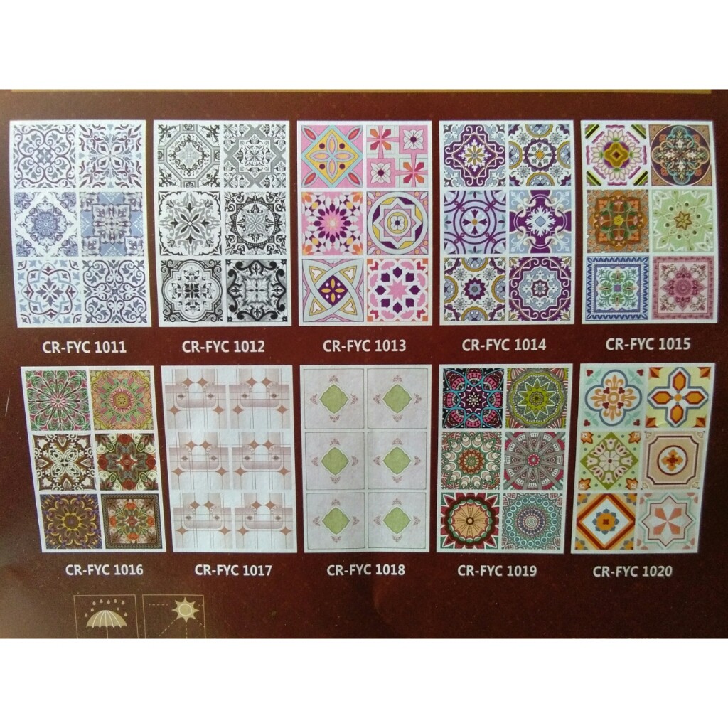 RELIZA WALLSTICKER 6 KOTAK 15X15 CM / STIKER DINDING TEGEL TILES MOZAIK DAPUR KITCHEN KRAMIK