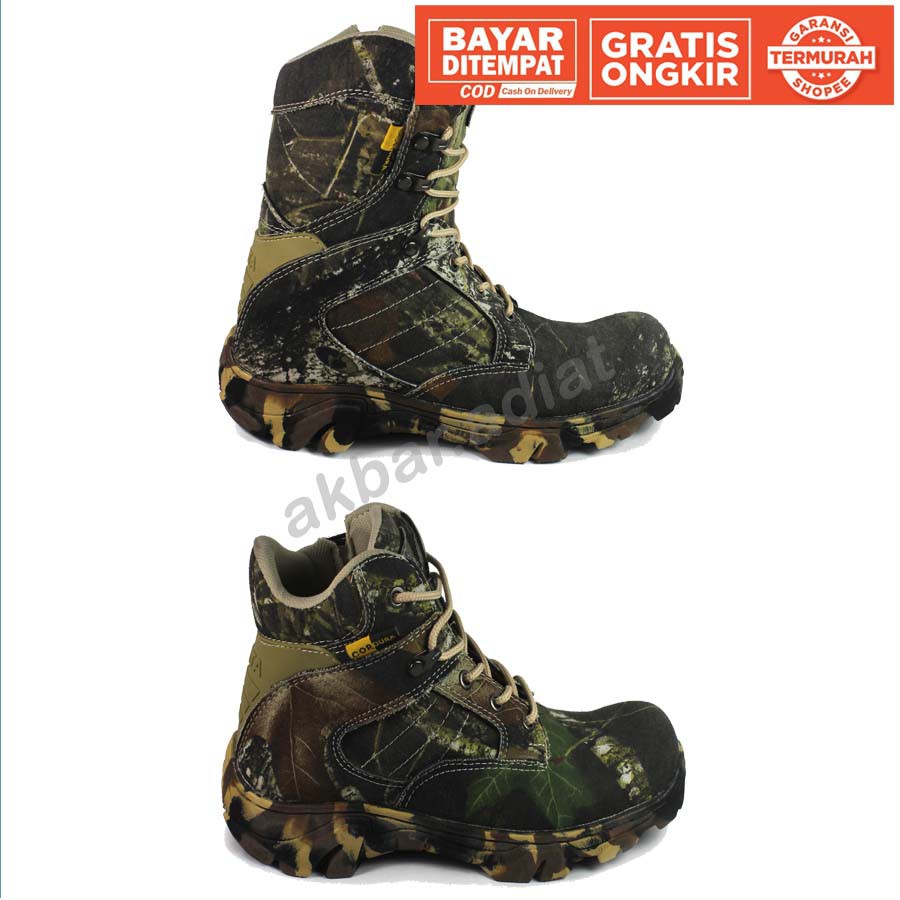 SEPATU TNI/POLRI DELTA CAMO SEPATU PRIA SAFETY BOOTS SAPETI KEREN MURAH BERKUALITAS BISA COD