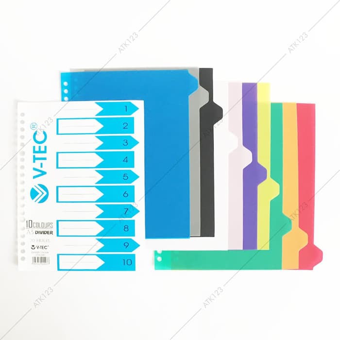 

Unik Pembatas Divider Binder A5 20 Holes 10 Tabs V Tec Murah