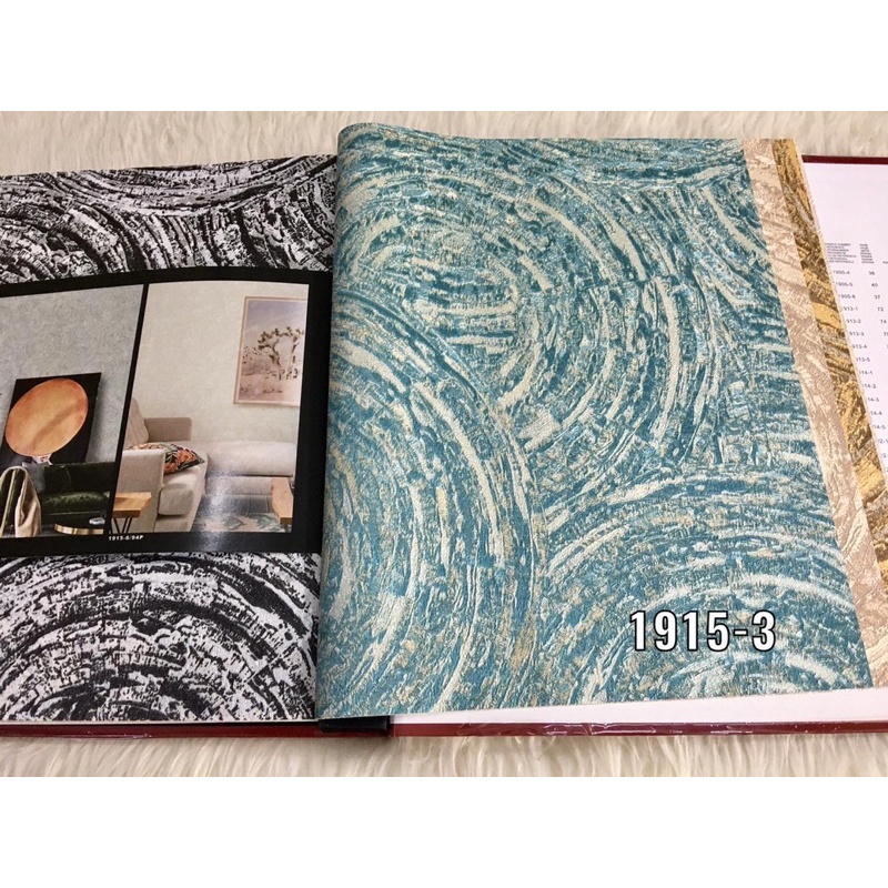 Wallpaper Dinding Motif Bulat Lingkaran Abstrak Serat Kayu