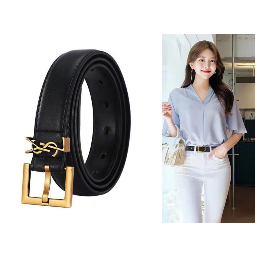 BGS-068 Sabuk Wanita Fashion Kulit Sapi Asli Ikat Pinggang Wanita Kulit Import Classic Basic Gaya Belt Korea