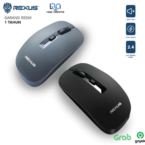 REXUS MOUSE WIRELESS Q20 SILENT CLICK - Hitam