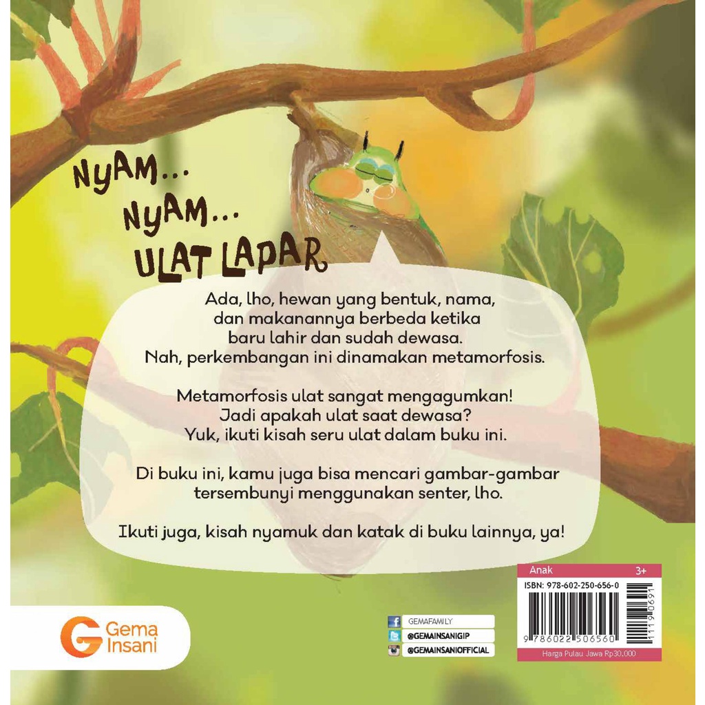 Buku Seri Metamorphosis - Nyam Nyam Ulat lapar - Gema Insani 100% Original