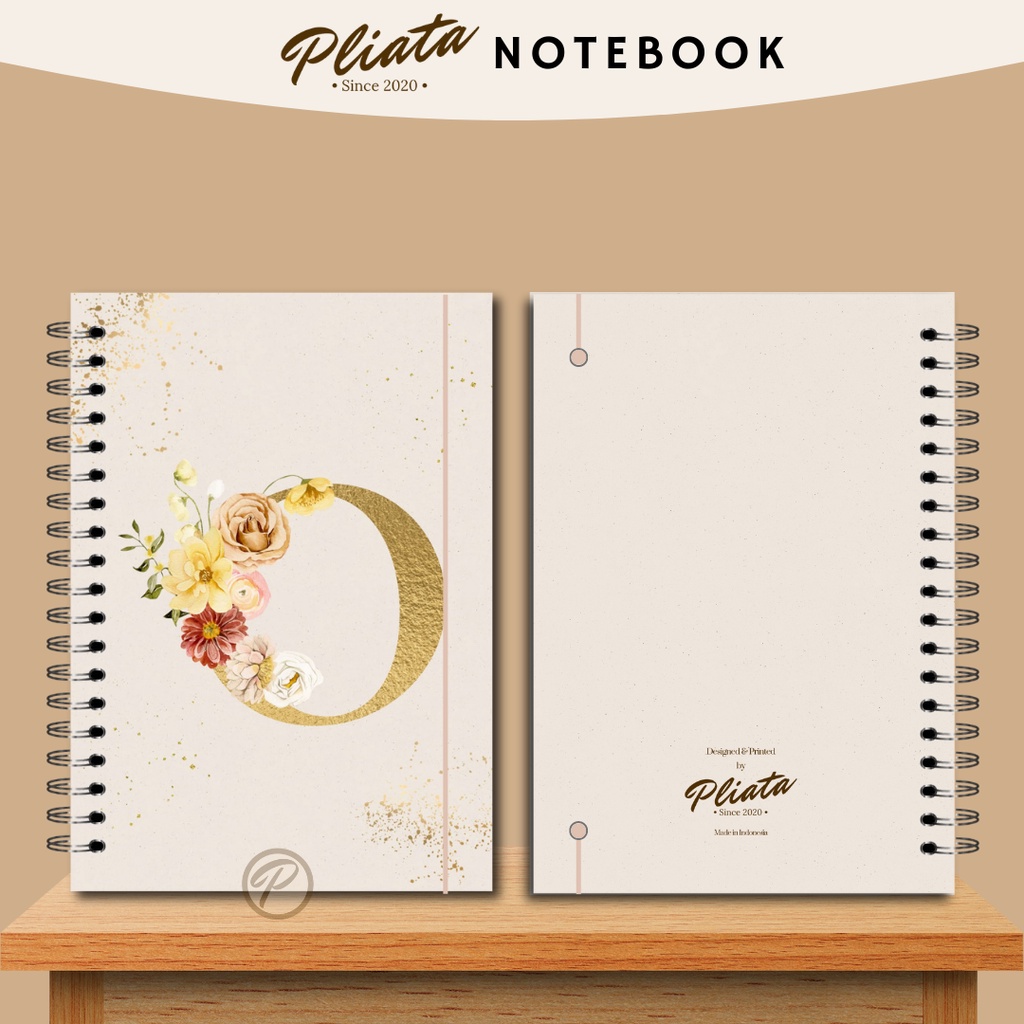 PLIATA NOTEBOOK SPIRAL - GOLD K-O - Softcover Doft Aesthetic Book Buku Tulis