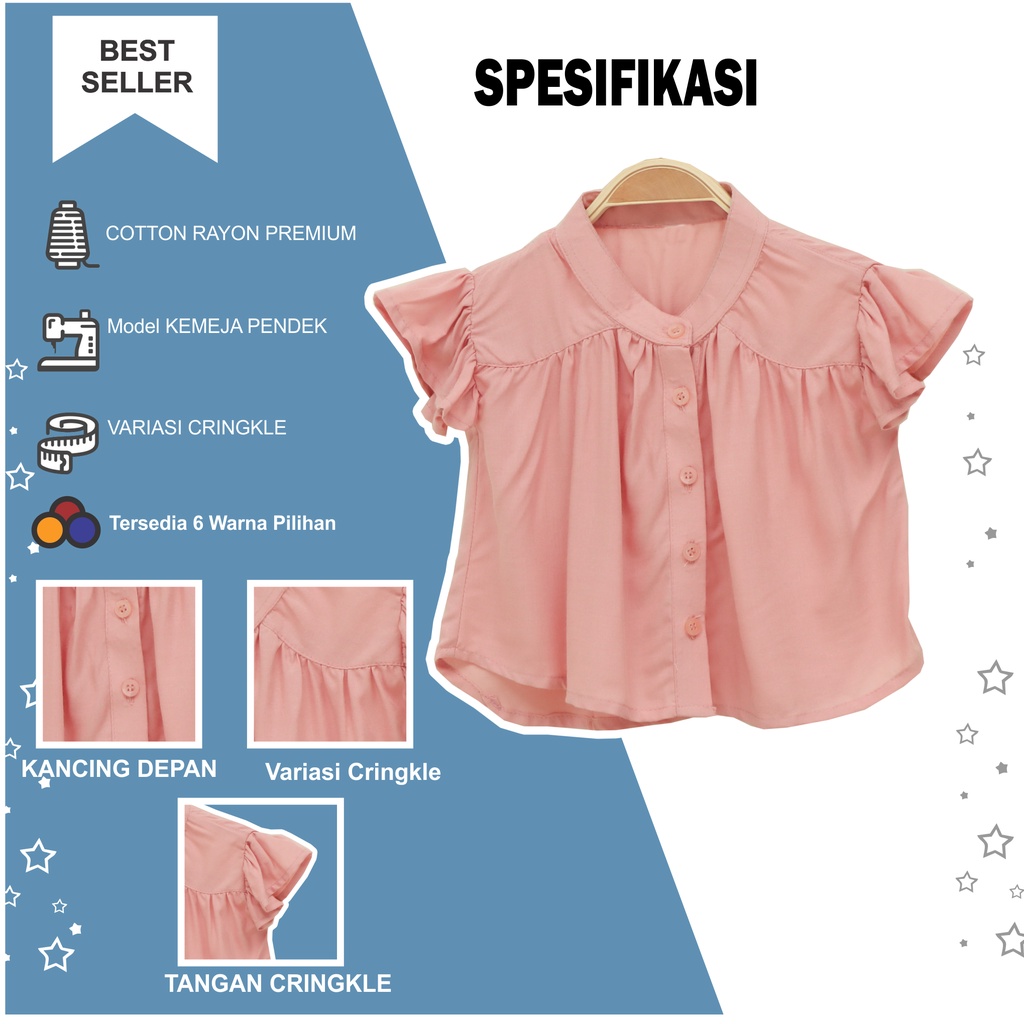 CURLY BLOUSE / ATASAN ANAK / BLOUSE ANAK 1 - 10TH / kemeja anak perempuan