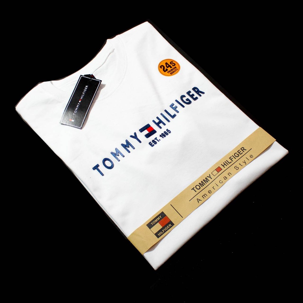 KAOS PRIA PREMIUM TOMMY HILFIGER6585 LENGAN PENDEK M L XL