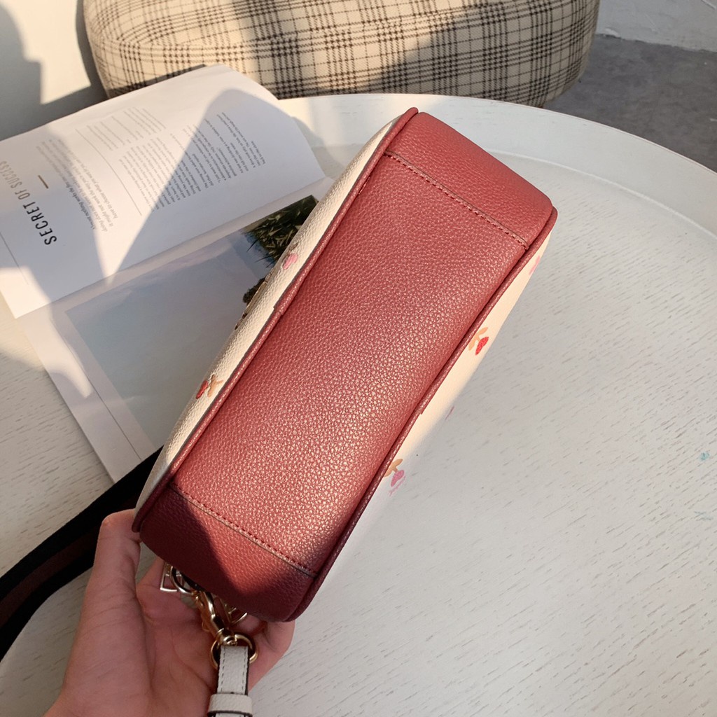 TAS WANITA SELEMPANG EMBOSSED JESS BAG WITH HEART FLORAL PRINT CROSSBODY 2835