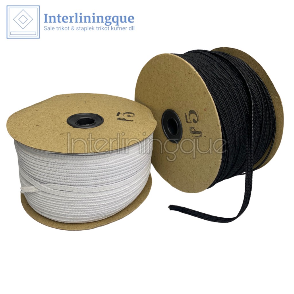 IQ - Karet elastis P5 untuk masker ukuran  5mm / 0.5cm per roll isi 104 yard (94mtr) Karet Elastic