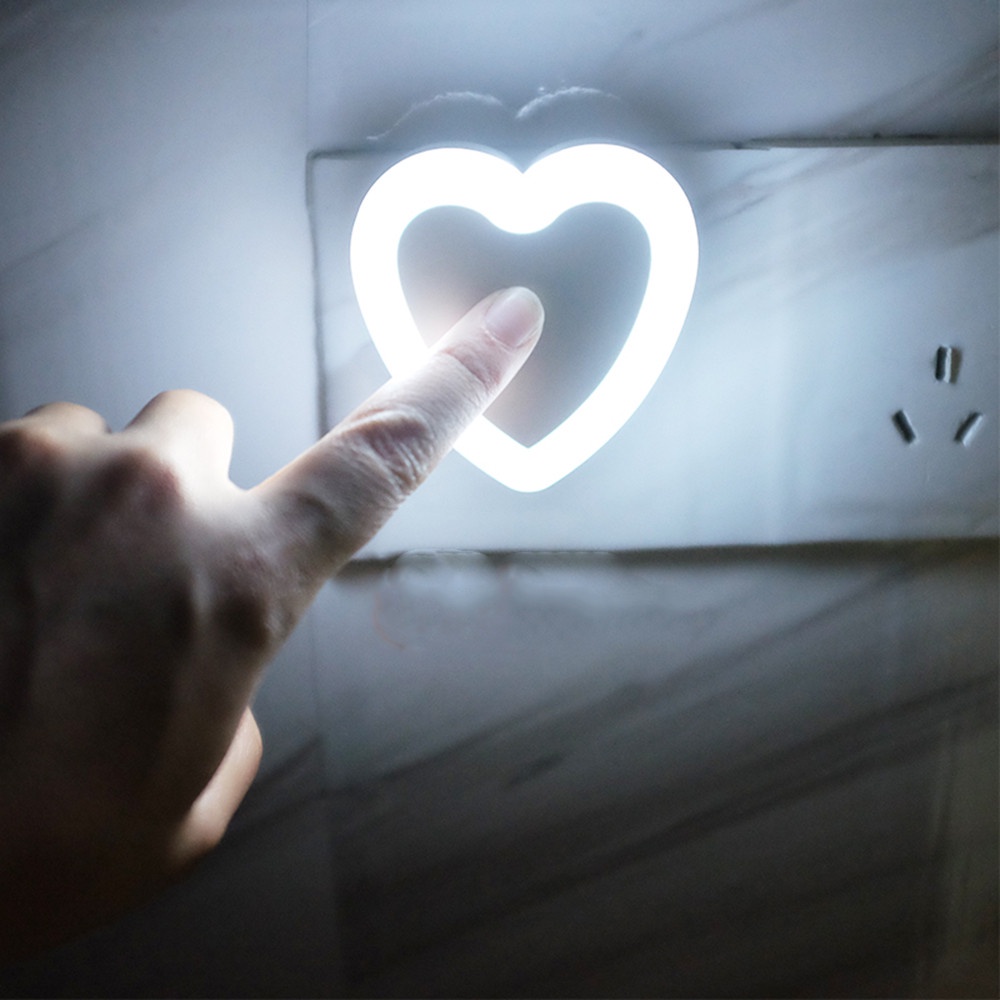 【COD Tangding】4 Colors American Wire Gauge LED Night Light Intelligent Light-controlled Heart-shaped Night Light