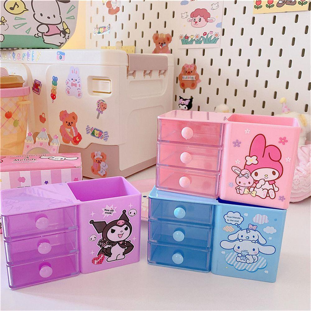 Mxbeauty Tempat Pulpen Kawaii Cabinet Gift Kuromi My Melody Cinnamoroll Kotak Organizer Siswa