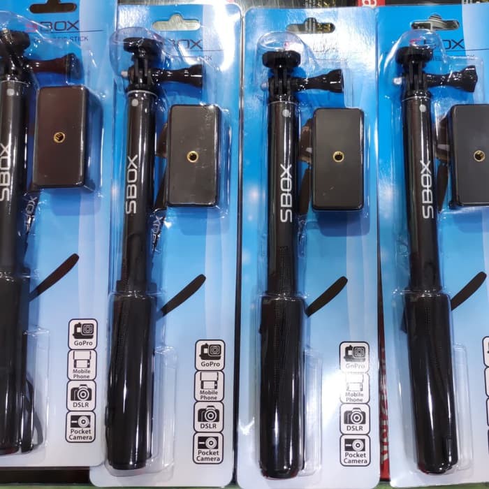 Tongsis Monopod SBOX GoPro Mount + Smartphone Holder