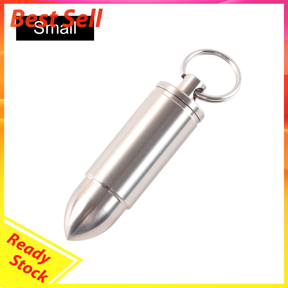 Portable Mini Titanium Drug Holder Case Waterproof Tablet Box with Keychain