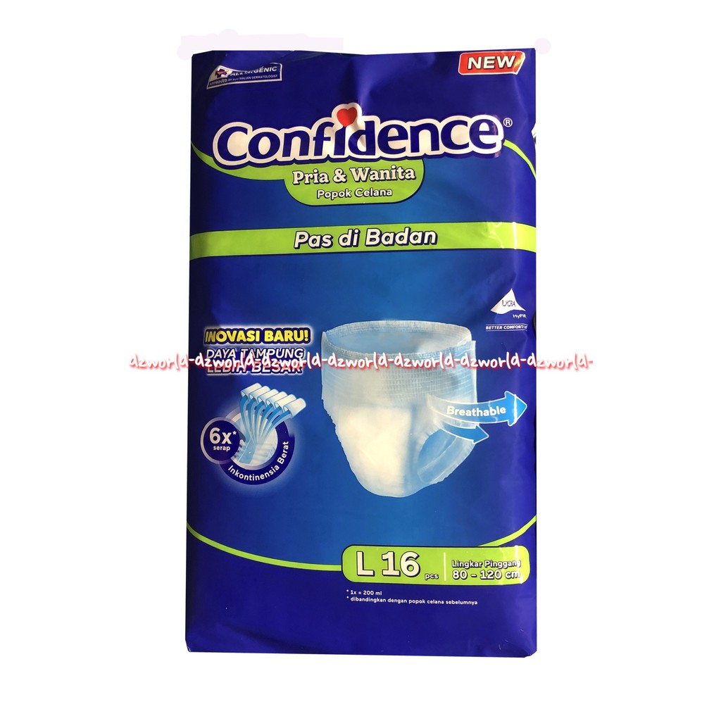 Confidence Unisex Adult Pants L16 Popok Celana Dewasa Orang Tua Lansia Bisa Laki Laki Perempuan L 16 Confiden Confident Konfiden Confi Dence