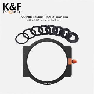 K&F Concept 100x100mm Aluminum Filter Holder with Adapter Ring 49-82mm - Seri 2