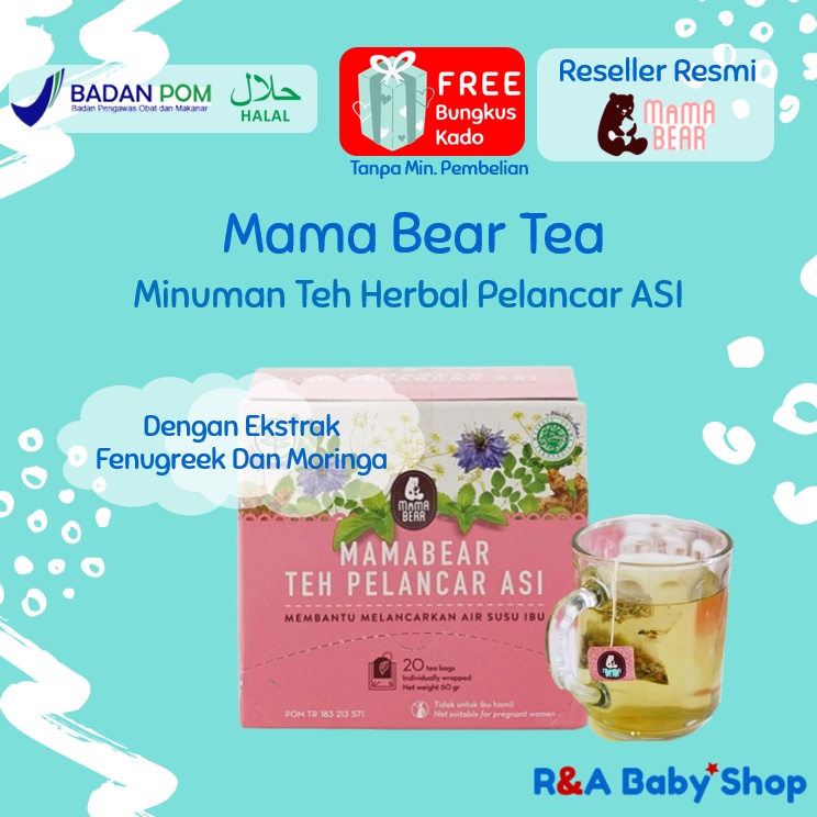 Jual Teh Mamabear Mama Bear Herbal Tea Ibu Menyusui Pelancar Asi