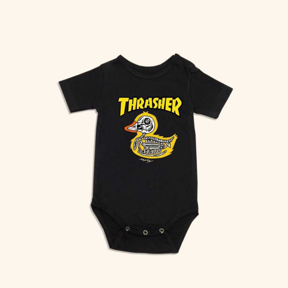 Baju Bayi Jumper Bodysuits Katun Motif Thrasher Duck Jumpsuit Baby Newbors sd 12 Bulan